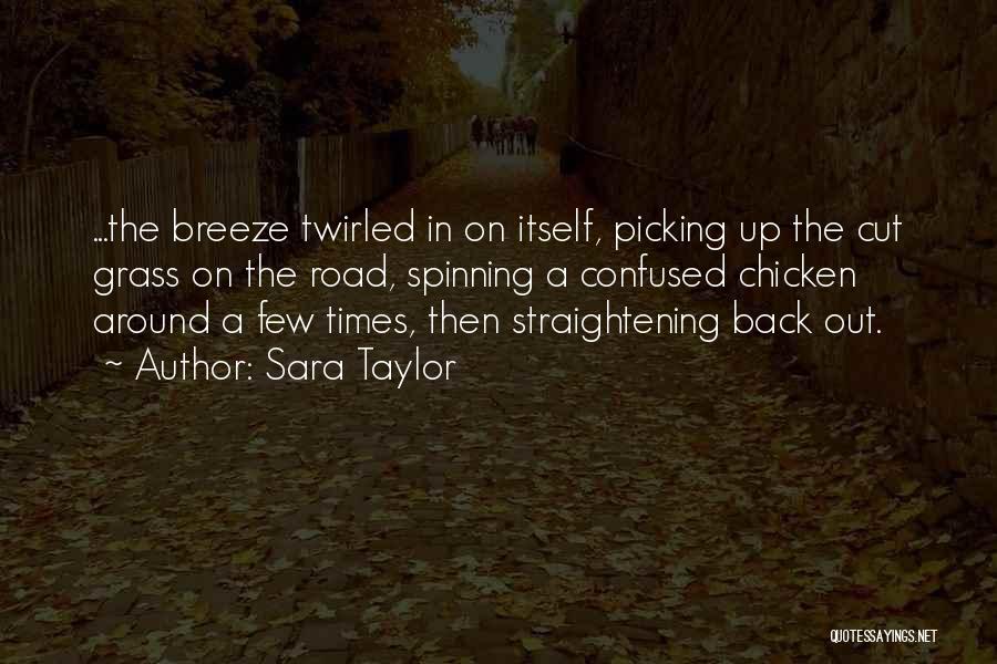 Sara Taylor Quotes: ...the Breeze Twirled In On Itself, Picking Up The Cut Grass On The Road, Spinning A Confused Chicken Around A