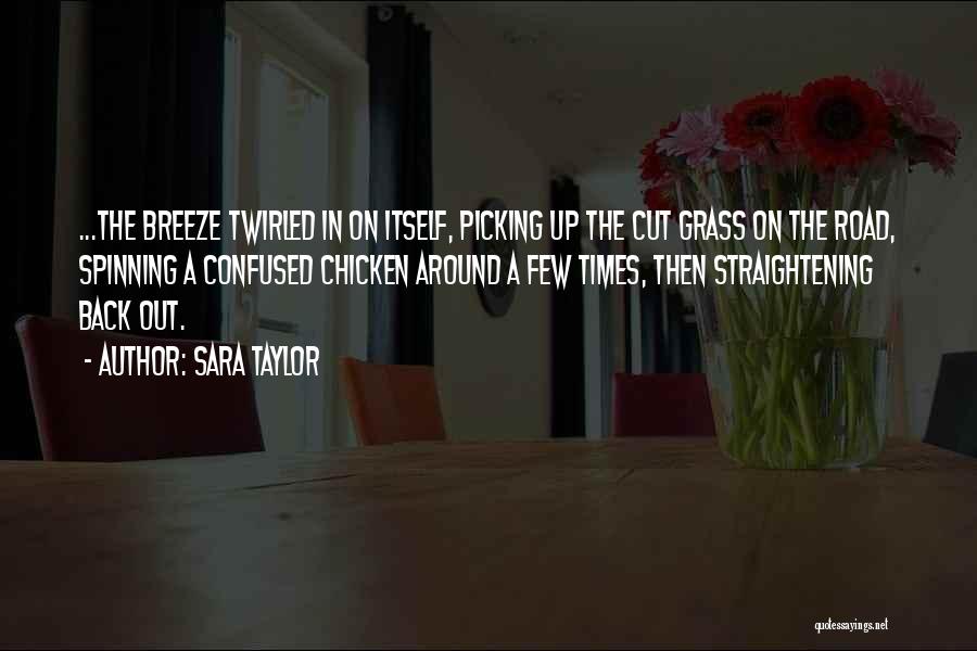 Sara Taylor Quotes: ...the Breeze Twirled In On Itself, Picking Up The Cut Grass On The Road, Spinning A Confused Chicken Around A