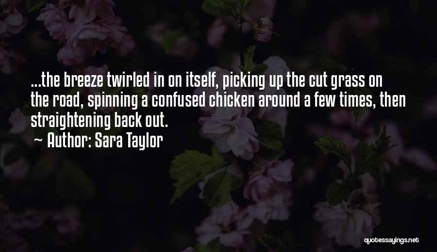 Sara Taylor Quotes: ...the Breeze Twirled In On Itself, Picking Up The Cut Grass On The Road, Spinning A Confused Chicken Around A