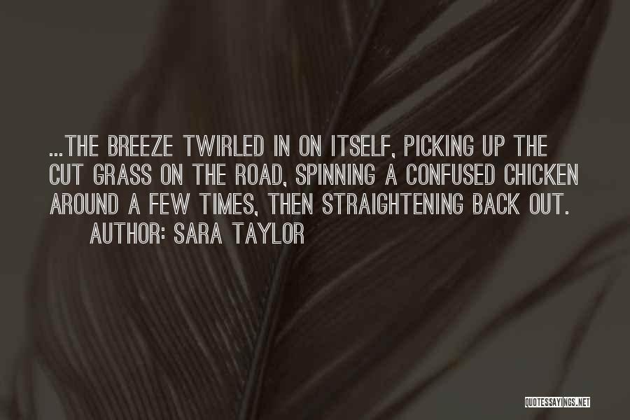 Sara Taylor Quotes: ...the Breeze Twirled In On Itself, Picking Up The Cut Grass On The Road, Spinning A Confused Chicken Around A