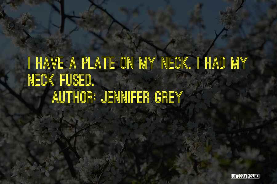 Jennifer Grey Quotes: I Have A Plate On My Neck. I Had My Neck Fused.