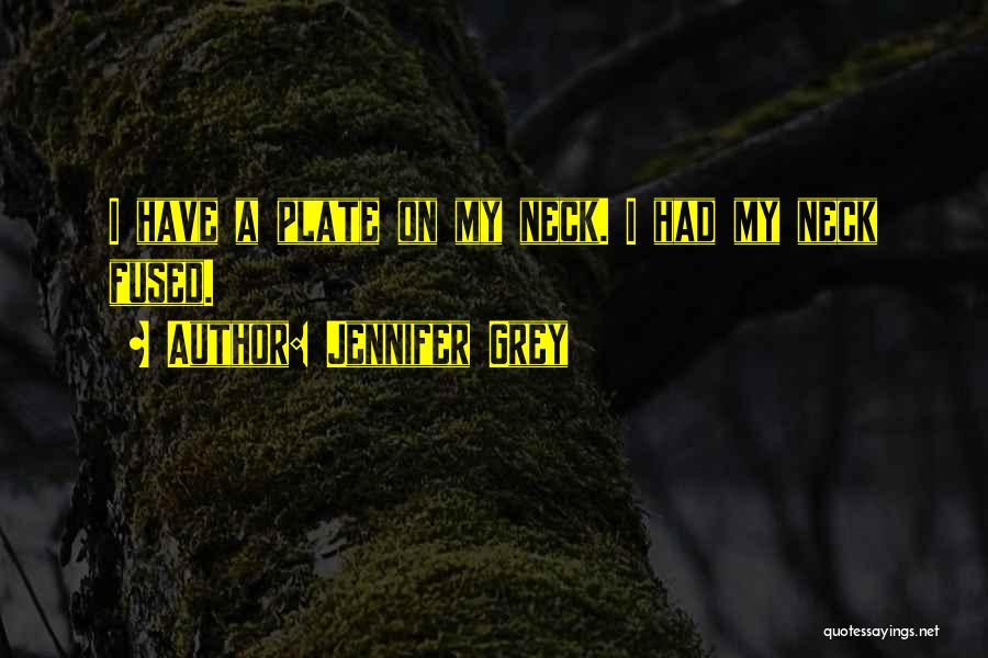 Jennifer Grey Quotes: I Have A Plate On My Neck. I Had My Neck Fused.