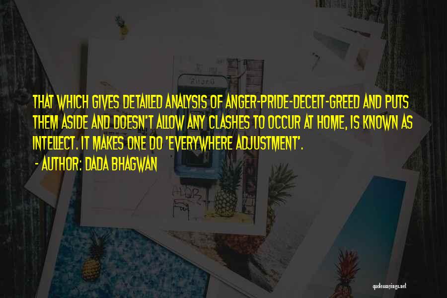 Dada Bhagwan Quotes: That Which Gives Detailed Analysis Of Anger-pride-deceit-greed And Puts Them Aside And Doesn't Allow Any Clashes To Occur At Home,