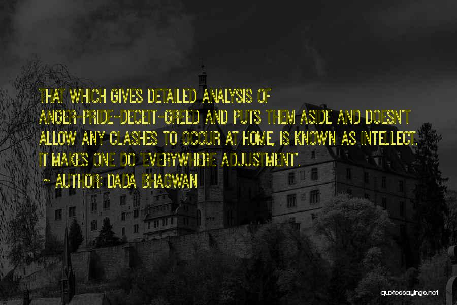 Dada Bhagwan Quotes: That Which Gives Detailed Analysis Of Anger-pride-deceit-greed And Puts Them Aside And Doesn't Allow Any Clashes To Occur At Home,