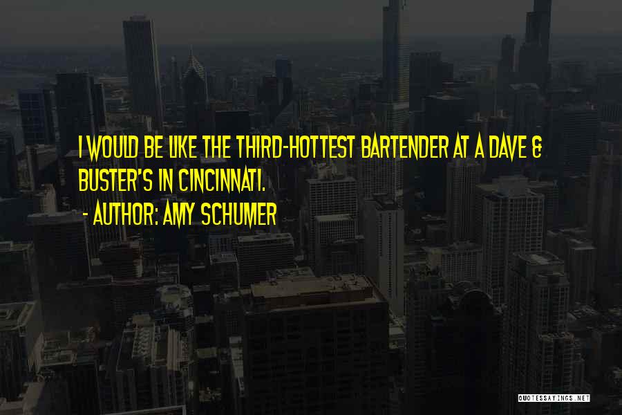 Amy Schumer Quotes: I Would Be Like The Third-hottest Bartender At A Dave & Buster's In Cincinnati.