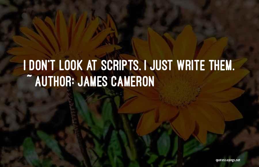 James Cameron Quotes: I Don't Look At Scripts. I Just Write Them.