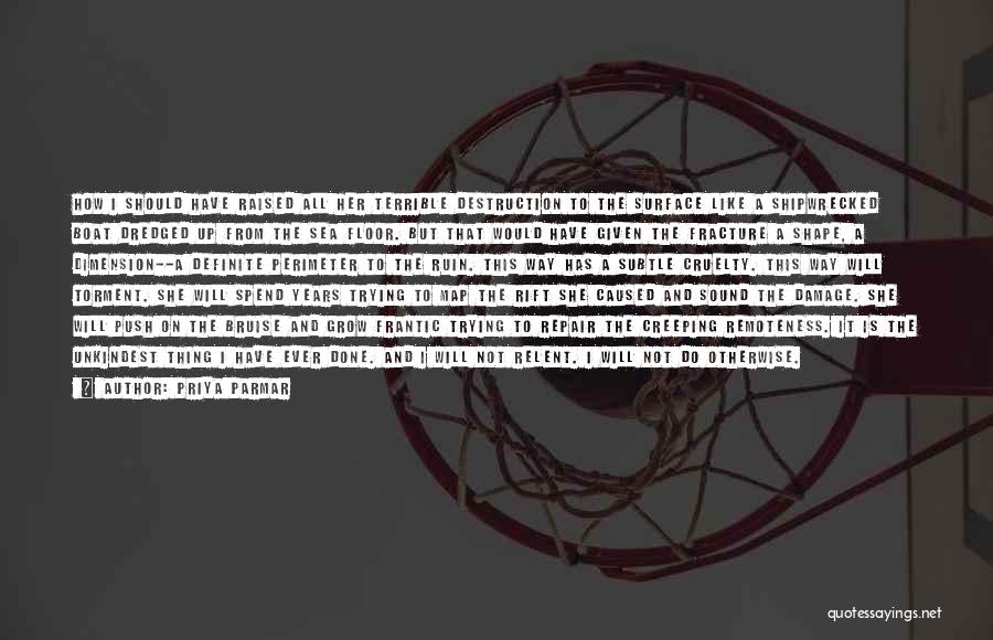 Priya Parmar Quotes: How I Should Have Raised All Her Terrible Destruction To The Surface Like A Shipwrecked Boat Dredged Up From The