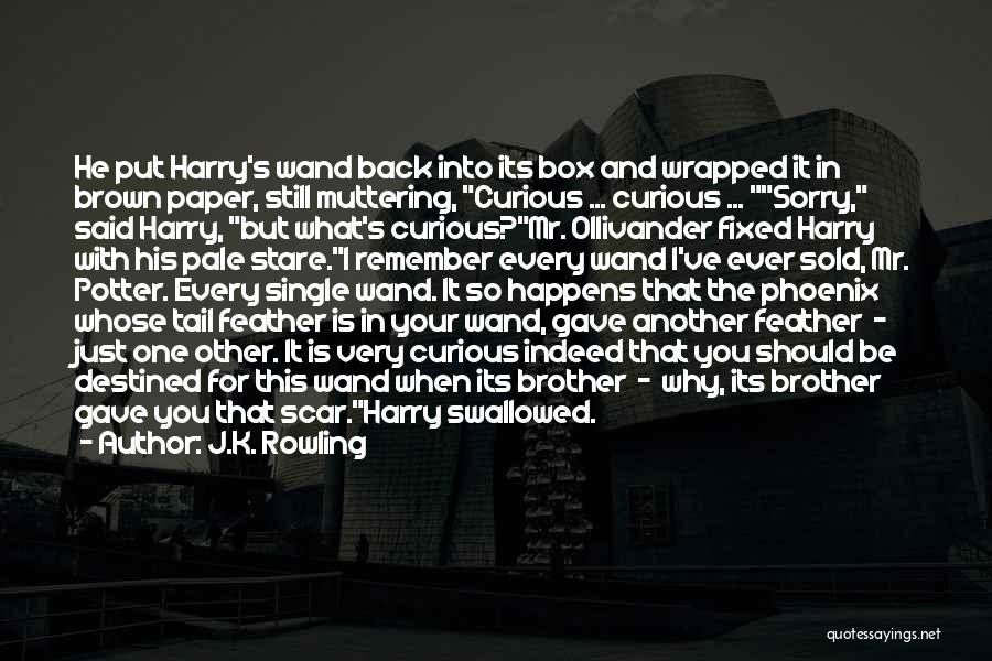 J.K. Rowling Quotes: He Put Harry's Wand Back Into Its Box And Wrapped It In Brown Paper, Still Muttering, Curious ... Curious ...