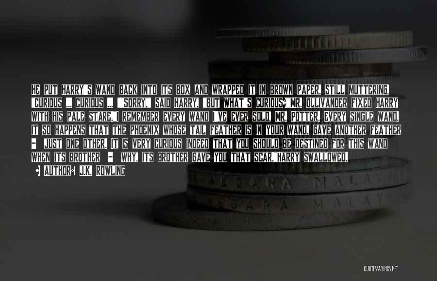 J.K. Rowling Quotes: He Put Harry's Wand Back Into Its Box And Wrapped It In Brown Paper, Still Muttering, Curious ... Curious ...