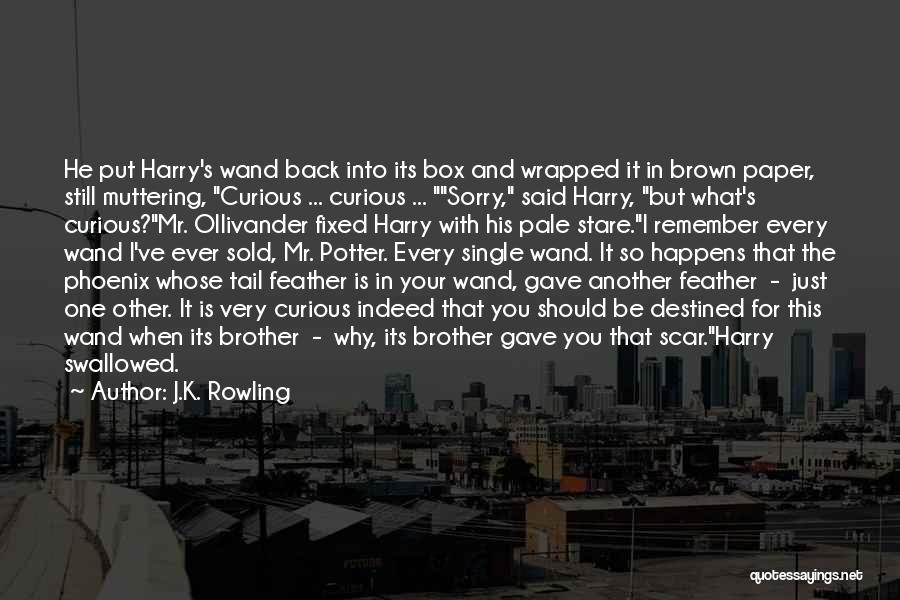 J.K. Rowling Quotes: He Put Harry's Wand Back Into Its Box And Wrapped It In Brown Paper, Still Muttering, Curious ... Curious ...