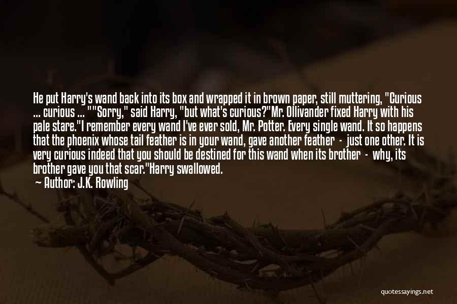 J.K. Rowling Quotes: He Put Harry's Wand Back Into Its Box And Wrapped It In Brown Paper, Still Muttering, Curious ... Curious ...