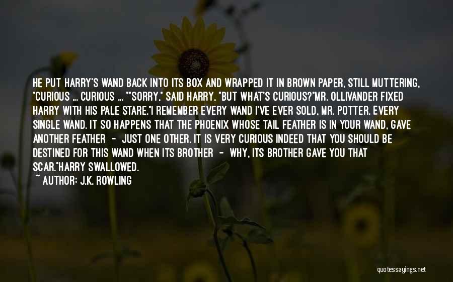 J.K. Rowling Quotes: He Put Harry's Wand Back Into Its Box And Wrapped It In Brown Paper, Still Muttering, Curious ... Curious ...