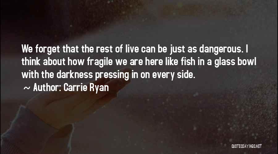 Carrie Ryan Quotes: We Forget That The Rest Of Live Can Be Just As Dangerous. I Think About How Fragile We Are Here