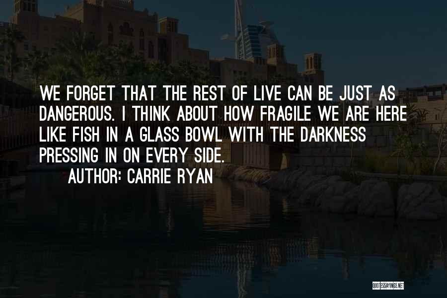 Carrie Ryan Quotes: We Forget That The Rest Of Live Can Be Just As Dangerous. I Think About How Fragile We Are Here