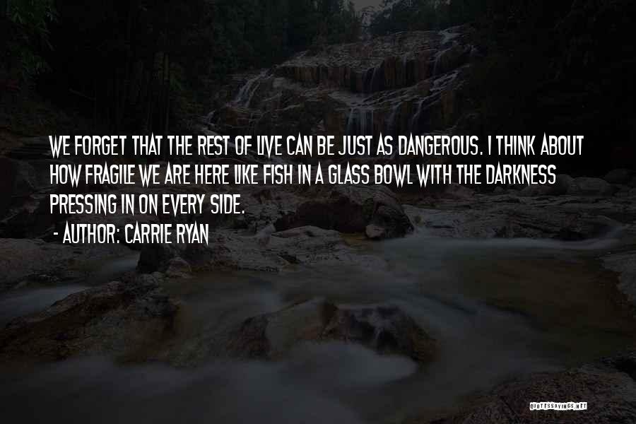 Carrie Ryan Quotes: We Forget That The Rest Of Live Can Be Just As Dangerous. I Think About How Fragile We Are Here