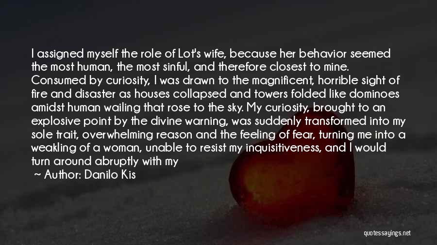 Danilo Kis Quotes: I Assigned Myself The Role Of Lot's Wife, Because Her Behavior Seemed The Most Human, The Most Sinful, And Therefore