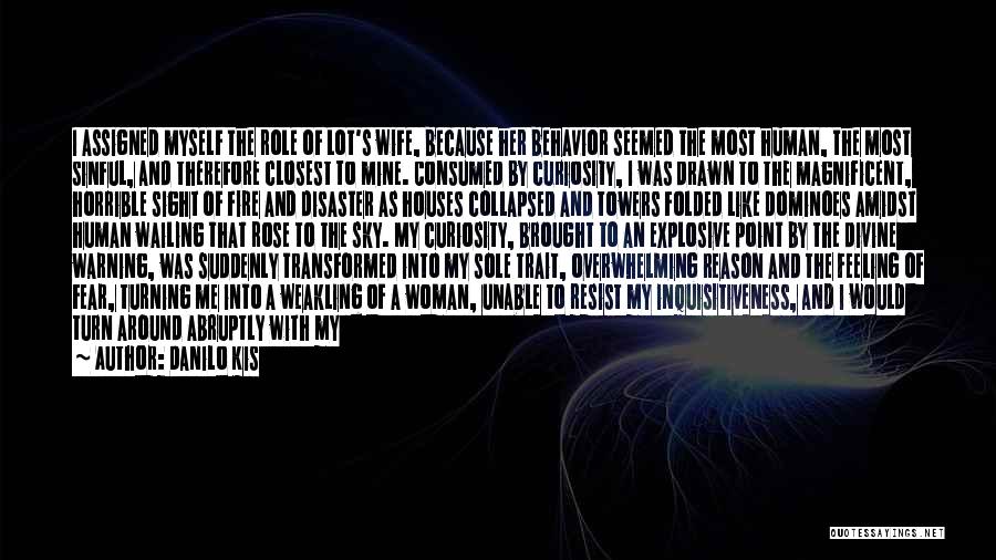 Danilo Kis Quotes: I Assigned Myself The Role Of Lot's Wife, Because Her Behavior Seemed The Most Human, The Most Sinful, And Therefore
