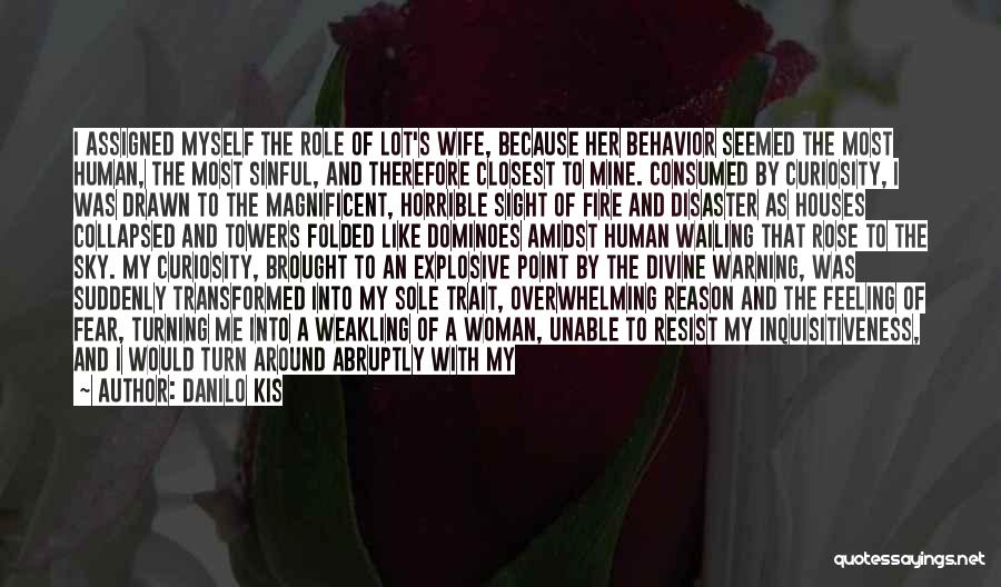Danilo Kis Quotes: I Assigned Myself The Role Of Lot's Wife, Because Her Behavior Seemed The Most Human, The Most Sinful, And Therefore
