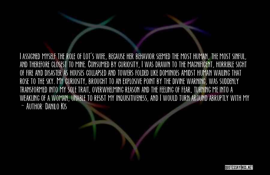 Danilo Kis Quotes: I Assigned Myself The Role Of Lot's Wife, Because Her Behavior Seemed The Most Human, The Most Sinful, And Therefore