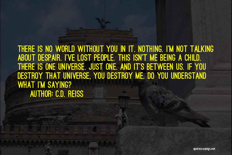 C.D. Reiss Quotes: There Is No World Without You In It. Nothing. I'm Not Talking About Despair. I've Lost People. This Isn't Me