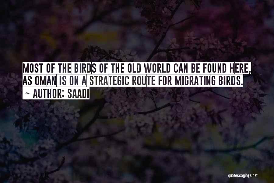 Saadi Quotes: Most Of The Birds Of The Old World Can Be Found Here, As Oman Is On A Strategic Route For