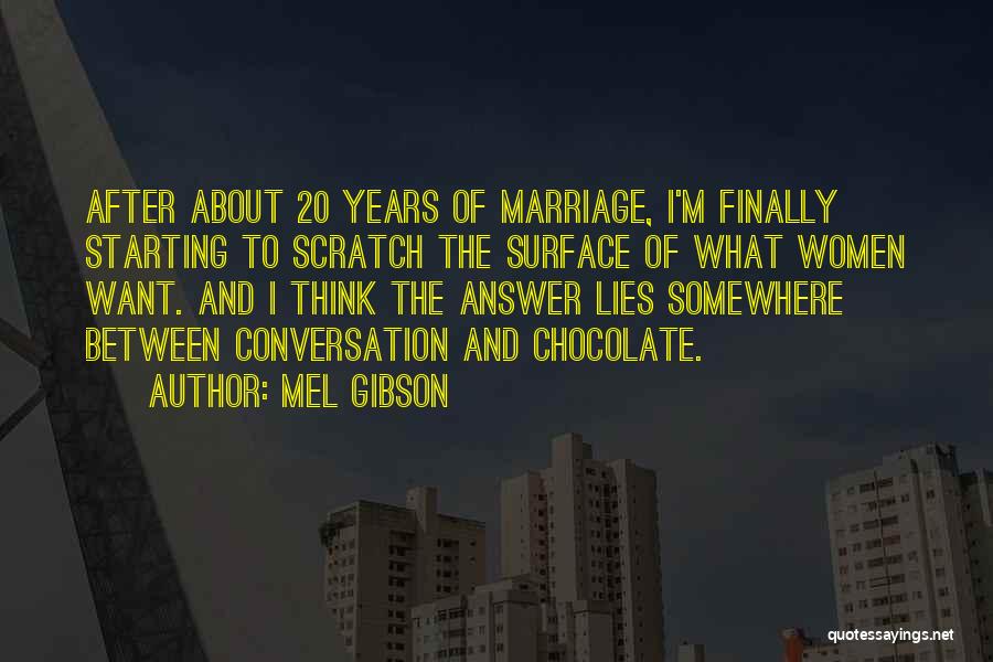 Mel Gibson Quotes: After About 20 Years Of Marriage, I'm Finally Starting To Scratch The Surface Of What Women Want. And I Think