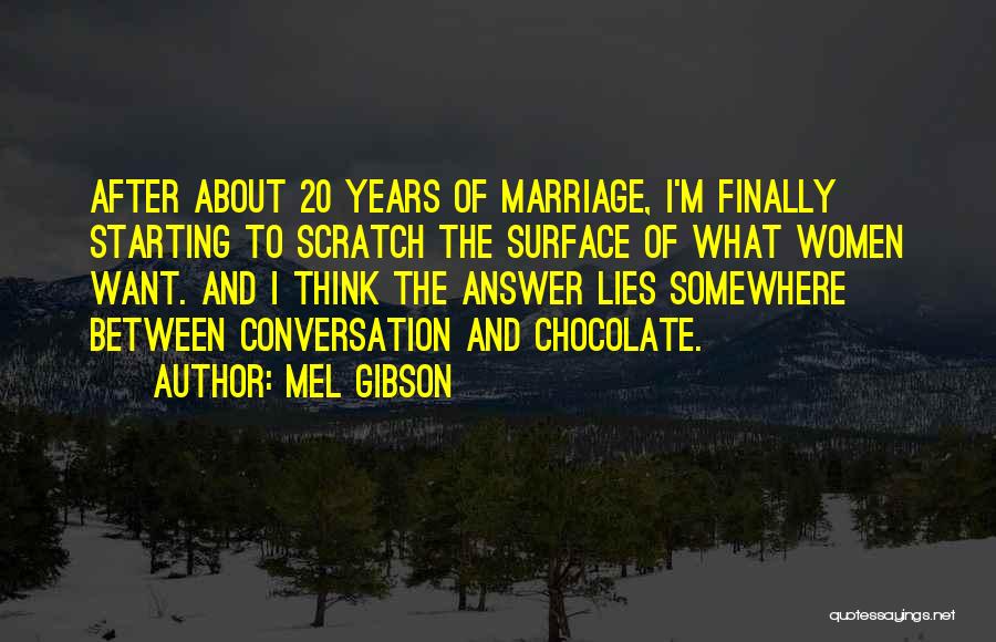 Mel Gibson Quotes: After About 20 Years Of Marriage, I'm Finally Starting To Scratch The Surface Of What Women Want. And I Think