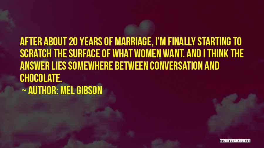 Mel Gibson Quotes: After About 20 Years Of Marriage, I'm Finally Starting To Scratch The Surface Of What Women Want. And I Think