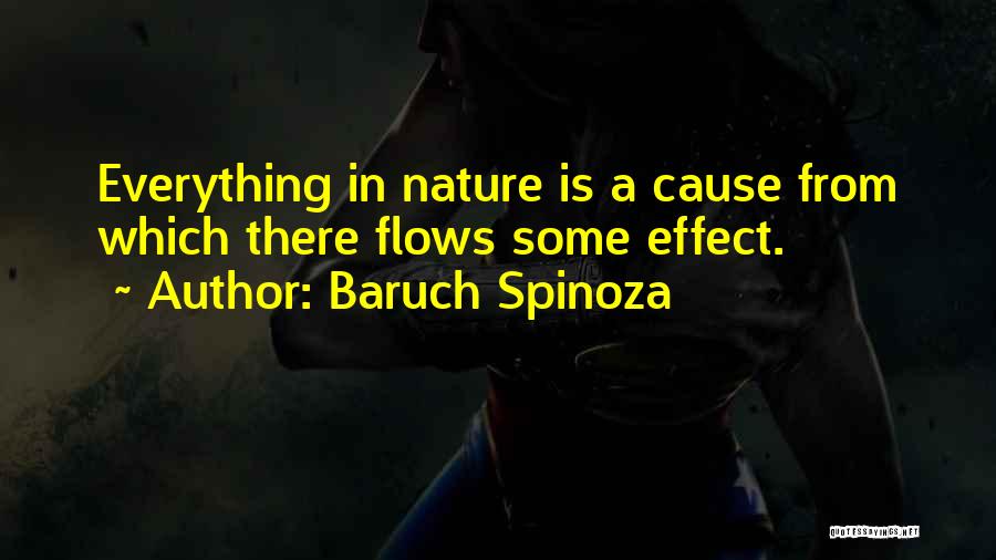 Baruch Spinoza Quotes: Everything In Nature Is A Cause From Which There Flows Some Effect.