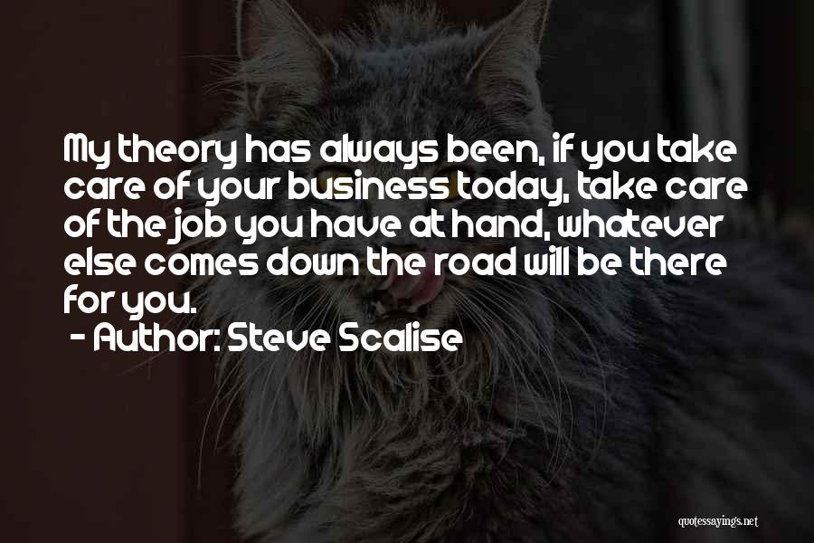 Steve Scalise Quotes: My Theory Has Always Been, If You Take Care Of Your Business Today, Take Care Of The Job You Have