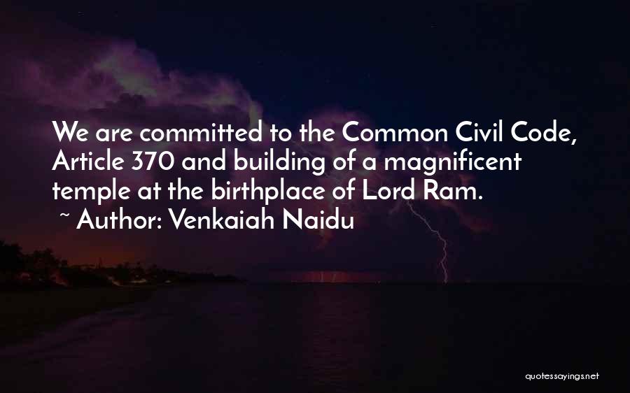 Venkaiah Naidu Quotes: We Are Committed To The Common Civil Code, Article 370 And Building Of A Magnificent Temple At The Birthplace Of