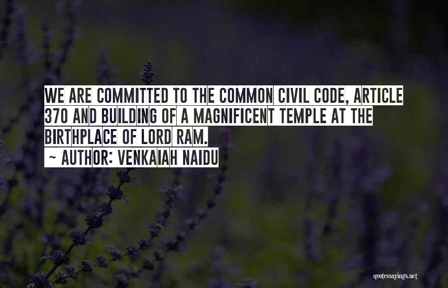 Venkaiah Naidu Quotes: We Are Committed To The Common Civil Code, Article 370 And Building Of A Magnificent Temple At The Birthplace Of
