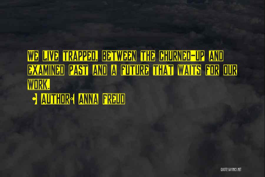 Anna Freud Quotes: We Live Trapped, Between The Churned-up And Examined Past And A Future That Waits For Our Work.