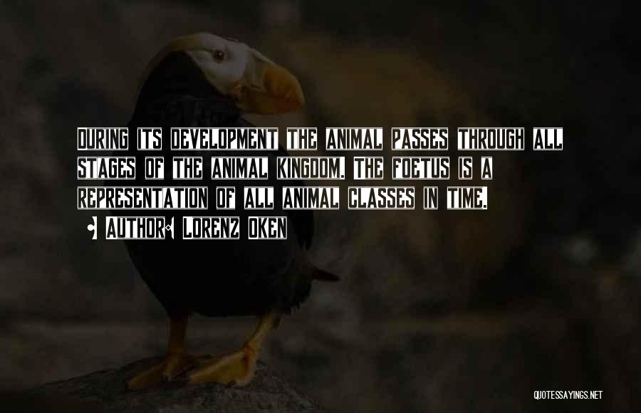 Lorenz Oken Quotes: During Its Development The Animal Passes Through All Stages Of The Animal Kingdom. The Foetus Is A Representation Of All