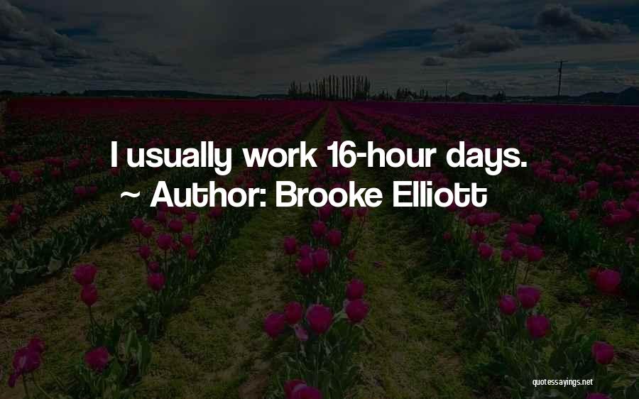 Brooke Elliott Quotes: I Usually Work 16-hour Days.