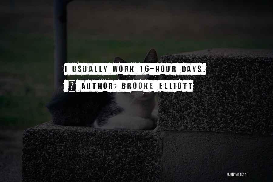 Brooke Elliott Quotes: I Usually Work 16-hour Days.