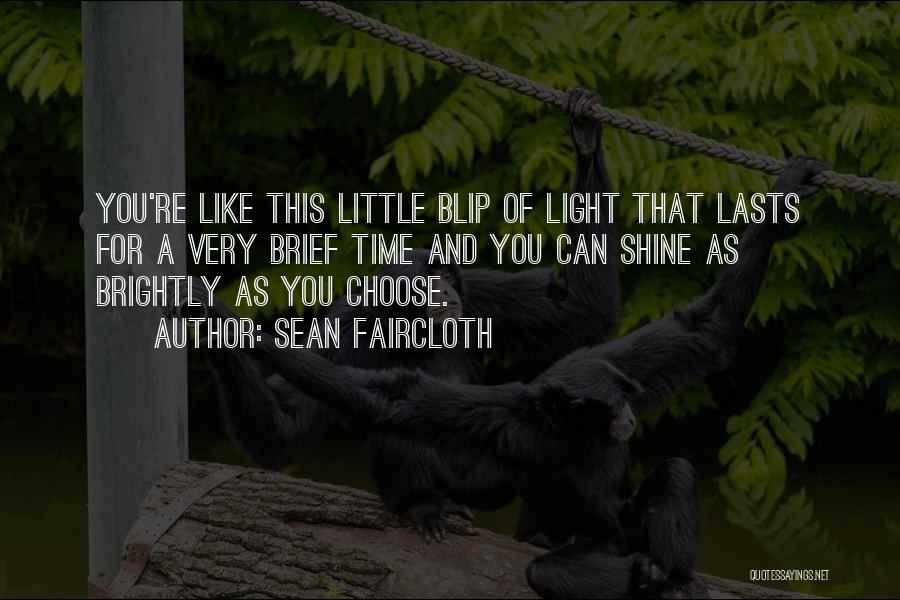 Sean Faircloth Quotes: You're Like This Little Blip Of Light That Lasts For A Very Brief Time And You Can Shine As Brightly