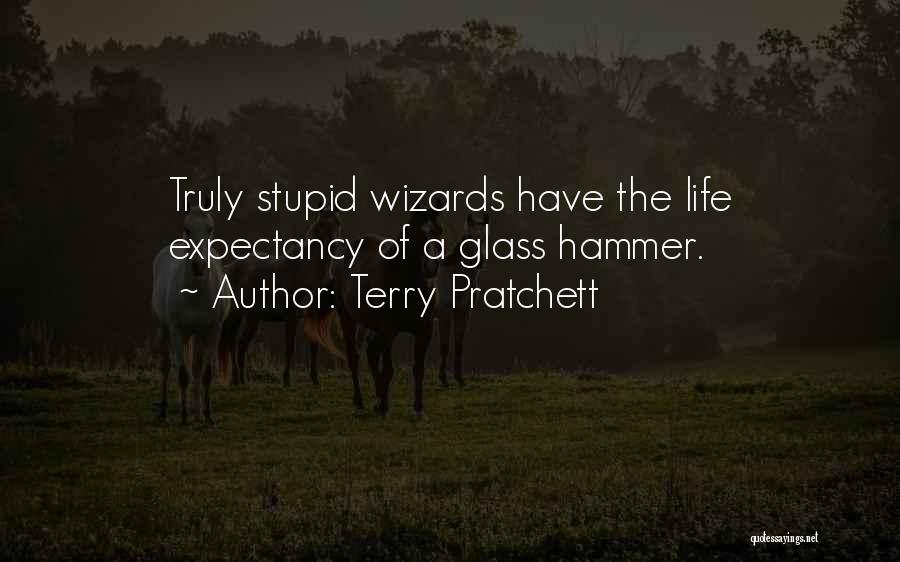 Terry Pratchett Quotes: Truly Stupid Wizards Have The Life Expectancy Of A Glass Hammer.