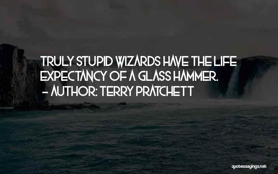 Terry Pratchett Quotes: Truly Stupid Wizards Have The Life Expectancy Of A Glass Hammer.