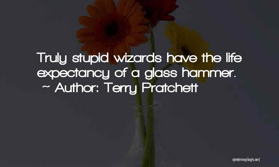 Terry Pratchett Quotes: Truly Stupid Wizards Have The Life Expectancy Of A Glass Hammer.