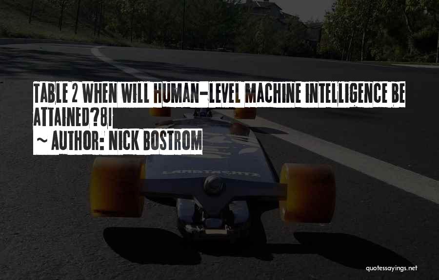 Nick Bostrom Quotes: Table 2 When Will Human-level Machine Intelligence Be Attained?81