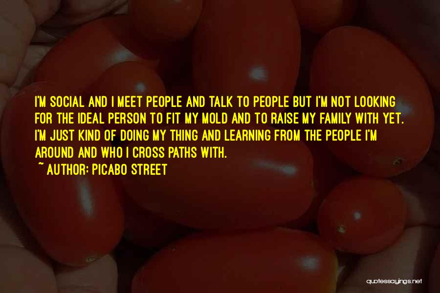 Picabo Street Quotes: I'm Social And I Meet People And Talk To People But I'm Not Looking For The Ideal Person To Fit