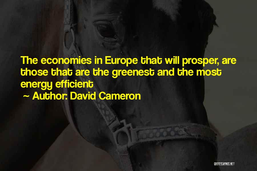 David Cameron Quotes: The Economies In Europe That Will Prosper, Are Those That Are The Greenest And The Most Energy Efficient