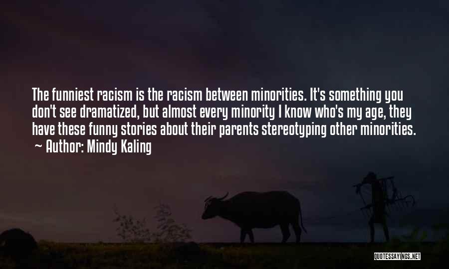 Mindy Kaling Quotes: The Funniest Racism Is The Racism Between Minorities. It's Something You Don't See Dramatized, But Almost Every Minority I Know
