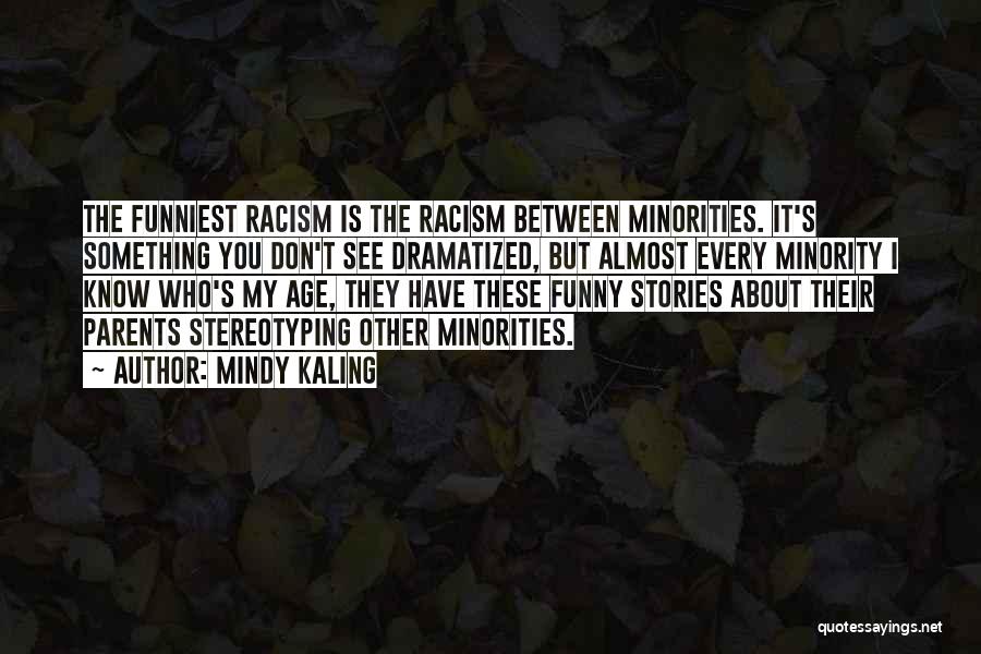 Mindy Kaling Quotes: The Funniest Racism Is The Racism Between Minorities. It's Something You Don't See Dramatized, But Almost Every Minority I Know