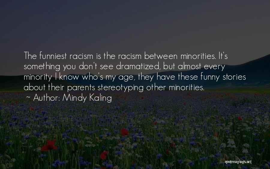 Mindy Kaling Quotes: The Funniest Racism Is The Racism Between Minorities. It's Something You Don't See Dramatized, But Almost Every Minority I Know