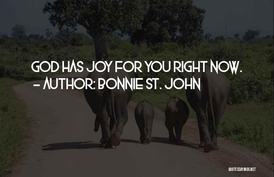 Bonnie St. John Quotes: God Has Joy For You Right Now.