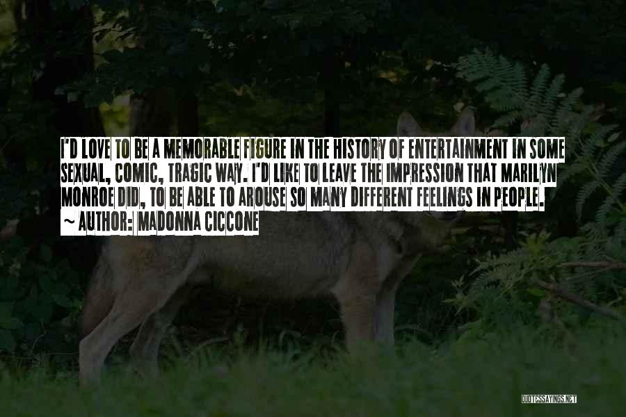 Madonna Ciccone Quotes: I'd Love To Be A Memorable Figure In The History Of Entertainment In Some Sexual, Comic, Tragic Way. I'd Like