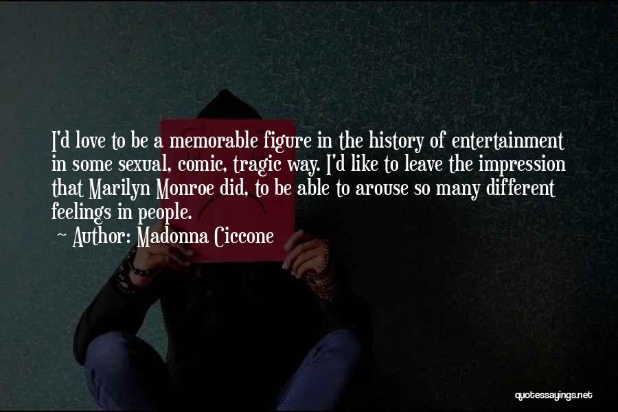 Madonna Ciccone Quotes: I'd Love To Be A Memorable Figure In The History Of Entertainment In Some Sexual, Comic, Tragic Way. I'd Like