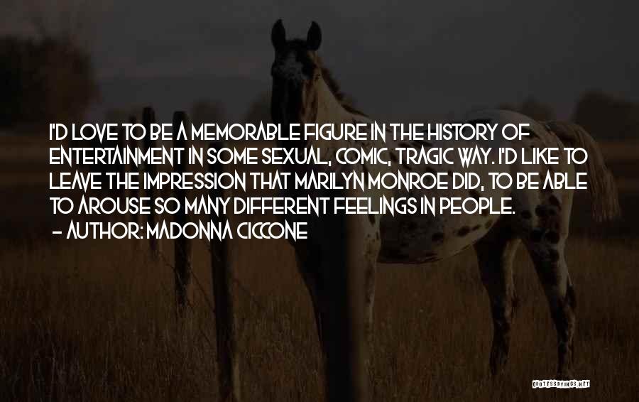 Madonna Ciccone Quotes: I'd Love To Be A Memorable Figure In The History Of Entertainment In Some Sexual, Comic, Tragic Way. I'd Like